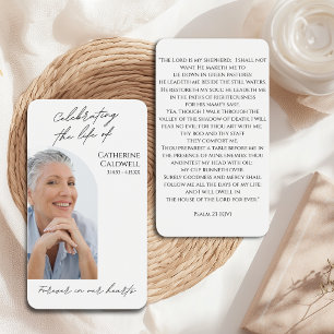 Tarjeta de plegaria para conmemoración de fotos en