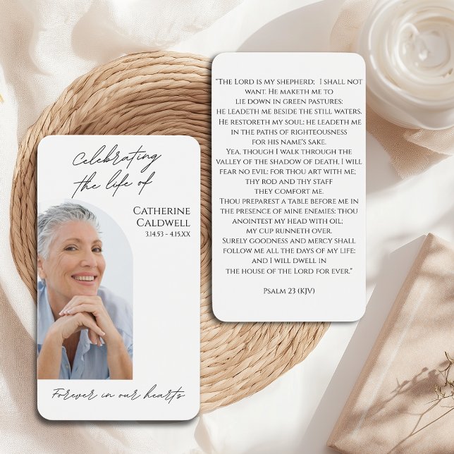 Tarjeta de plegaria para conmemoración de fotos en (Modern Arch Photo Memorial Prayer Card
)