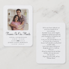 Tarjeta de plegaria para funerales conmemorativos