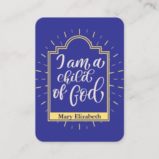 Tarjeta de plegaria personalizada para niños (Anverso)