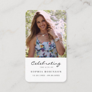 Tarjeta de plegaria simple para honores funerales 