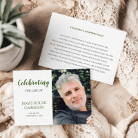 Tarjeta de plegaria verde para la celebración de l
