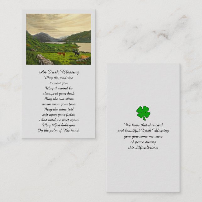 Tarjeta de plegarias conmemorativas de simpatía po (Anverso / Reverso)