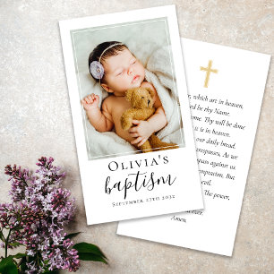 Tarjeta de plegarias de Baptism Photo Keepsake