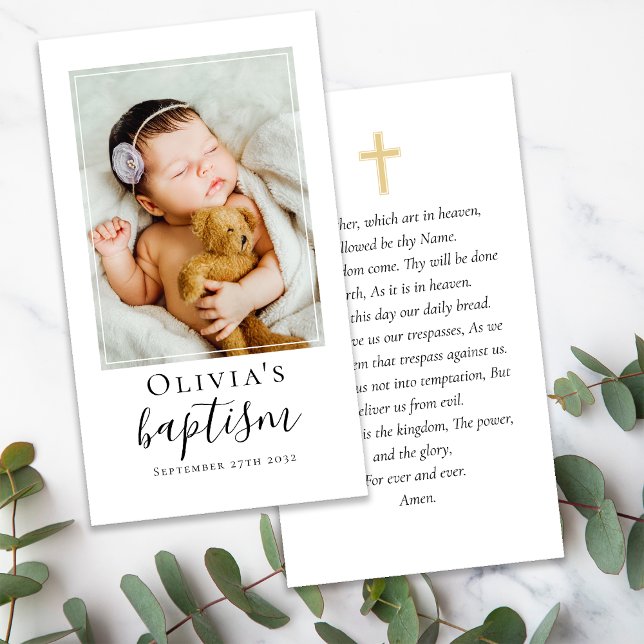Tarjeta de plegarias de Baptism Photo Keepsake (Subido por el creador)