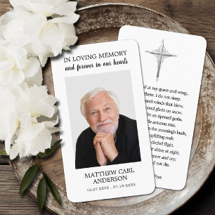 Tarjeta de plegarias de simpatía en memoria funera