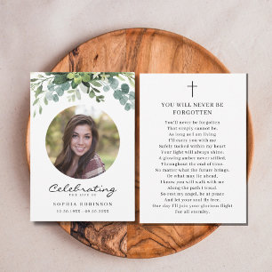 Tarjeta de plegarias florales para la celebración