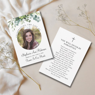 Tarjeta de plegarias florales para la celebración