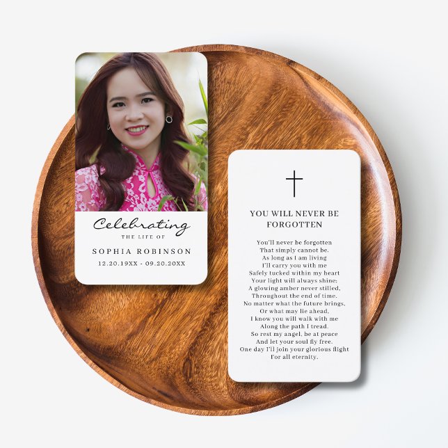 Tarjeta de plegarias funerales de la foto de la vi (Subido por el creador)