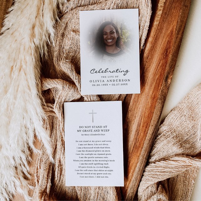 Tarjeta de plegarias funerales de la foto de la vi (Subido por el creador)