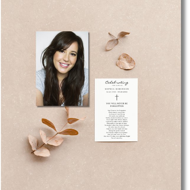 Tarjeta de plegarias funerales de la foto de la vi (Subido por el creador)