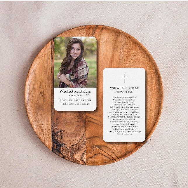 Tarjeta de plegarias funerales de la foto de la vi (Subido por el creador)