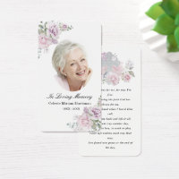 Tarjeta de plegarias funerarias Rubor Pink Floral