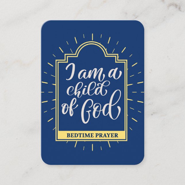 Tarjeta de plegarias para niños (Anverso)