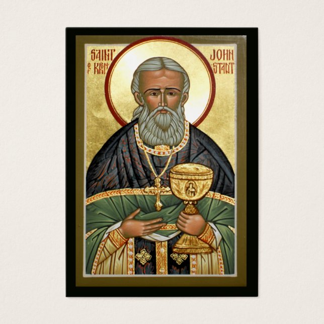 Tarjeta de plegarias St. John de Kronstadt (Frente)