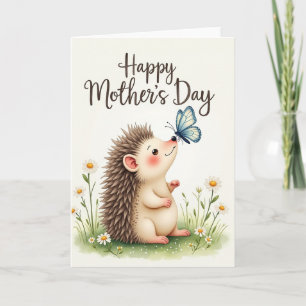 Tarjeta de pluma del día de las madres preciosas