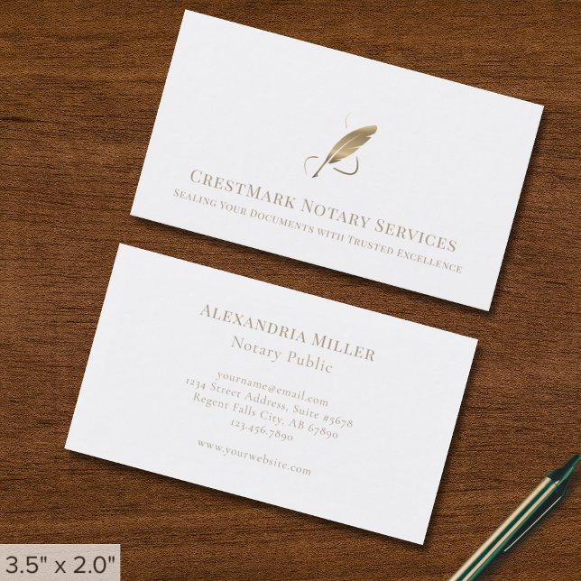 Tarjeta de pluma notarialmente elegante (Subido por el creador)