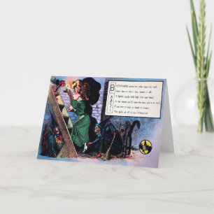 Tarjeta de poema 1 de Halloween victoriano