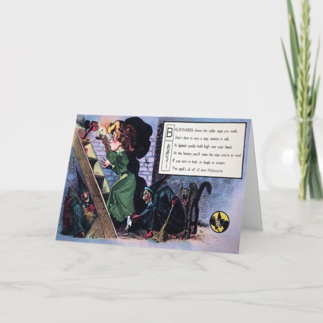 Tarjeta de poema 1 de Halloween victoriano (Anverso)