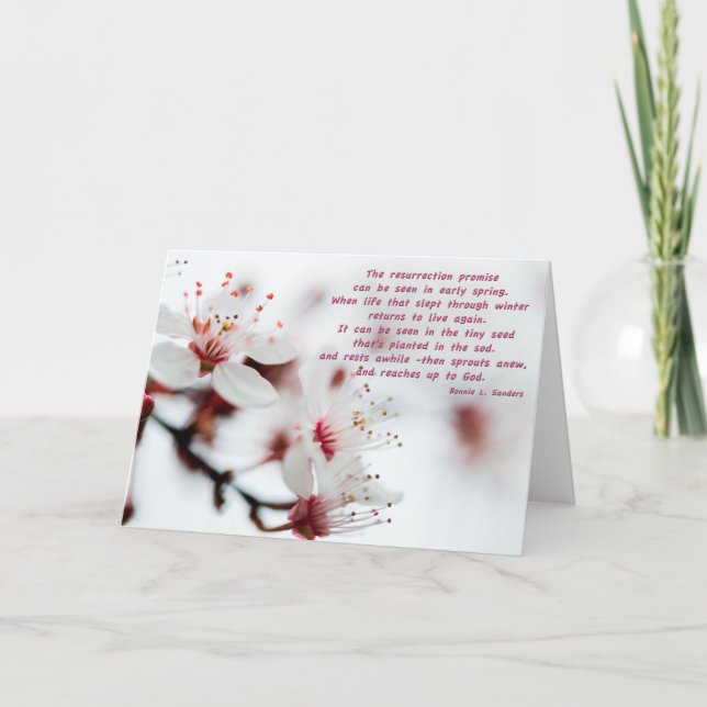 Tarjeta de poema Blossom Sympathy (Anverso)
