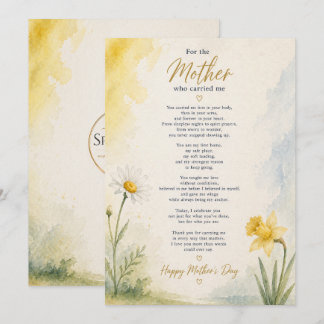 Tarjeta de poema conmemorativo del Día de la Madre
