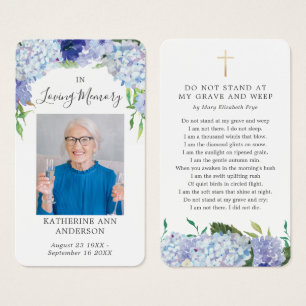 Tarjeta de poema conmemorativo funeral de Hortensi