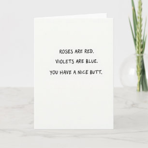 Tarjeta de poema de amor divertido para el trasero