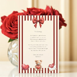 Tarjeta de poema de carta de amor del Día de San V