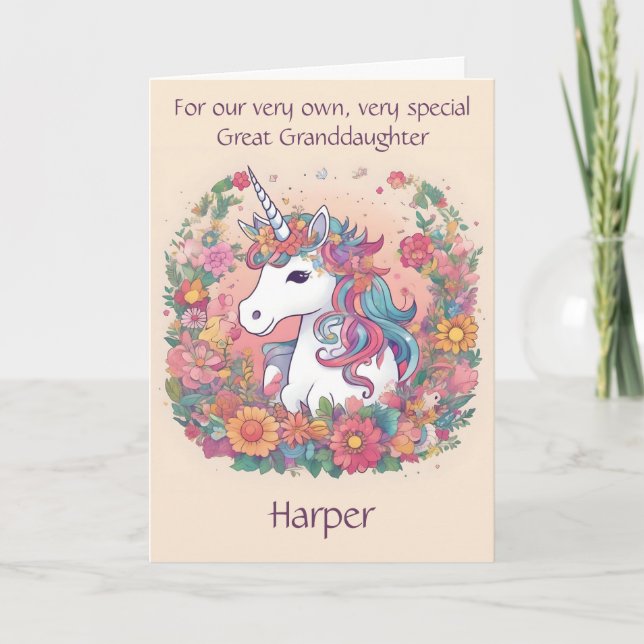 Tarjeta de poema de cumpleaños de la gran nieta pe (Anverso)