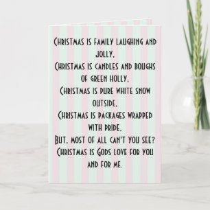 Tarjeta de poema de navidad de Feliz