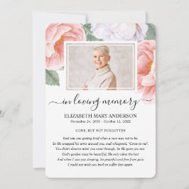 Tarjeta de poema de simpatía funeraria de acuarela