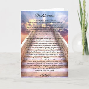 Tarjeta de poema DESIDERATA en Escalera al Cielo