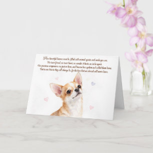 Tarjeta de poema espiritual de simpatía para perro