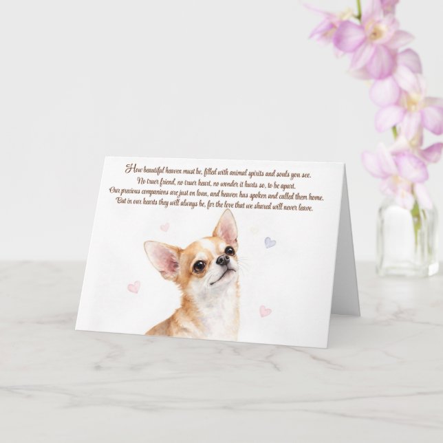 Tarjeta de poema espiritual de simpatía para perro (Orquídea)