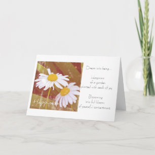Tarjeta de poema Happiness Daisies