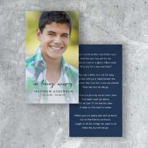 Tarjeta de poema Memorial en memoria de amor
