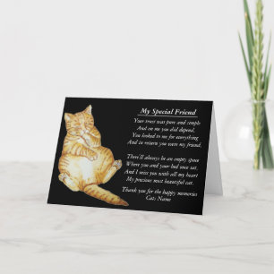 tarjeta de poema original de simpatía por gato y m