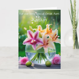 Tarjeta de poema personalizada Great Aunt Bouquet