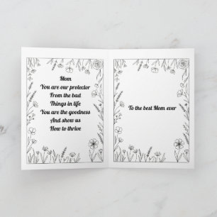 Tarjeta de poema personalizado para el Día de la M