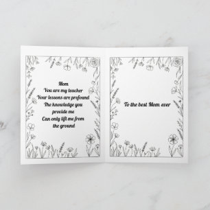 Tarjeta de poema personalizado para el Día de la M