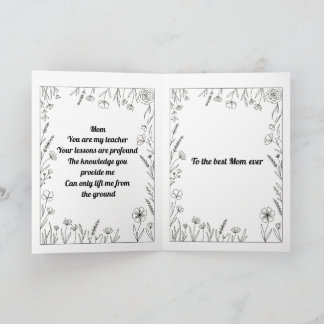 Tarjeta de poema personalizado para el Día de la M