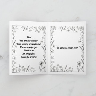 Tarjeta de poema personalizado para el Día de la M