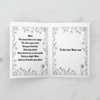 Tarjeta de poema personalizado para el Día de la M