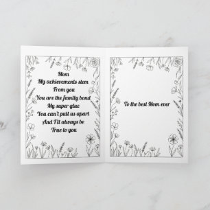 Tarjeta de poema personalizado y sincero para el D