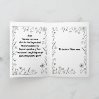 Tarjeta de poema personalizado y sincero para el D