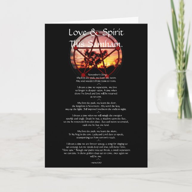 Tarjeta de poema Spirit of Samhain (Anverso)