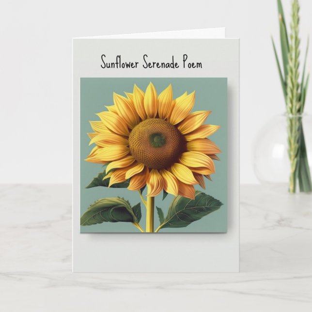 Tarjeta de poema Sunflower Serenade (Anverso)