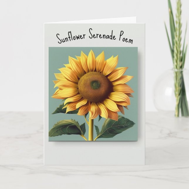 Tarjeta de poema Sunflower Serenade (Anverso)