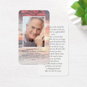 Tarjeta de poema Sunset Photo Memorial