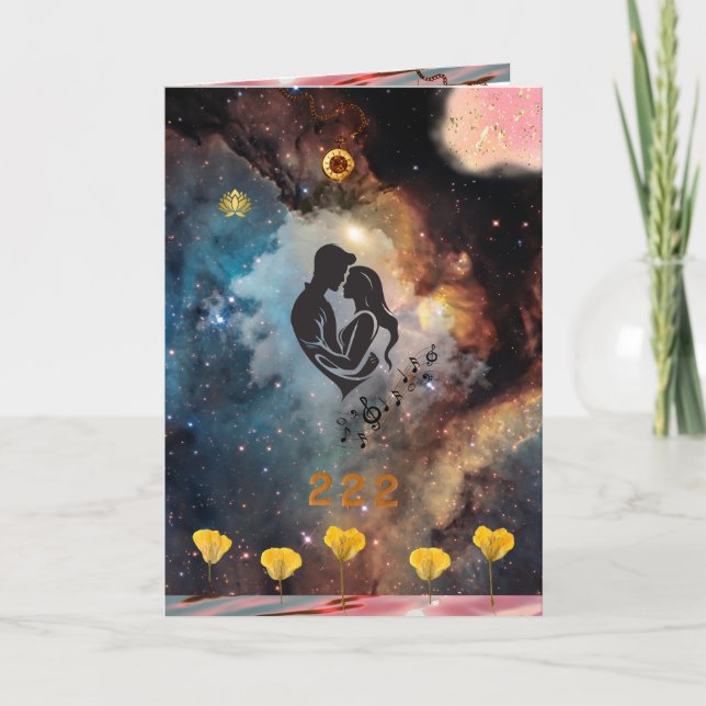 Tarjeta de poesía 1 de conexión de amor de alma pl (Anverso)